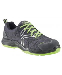 Kapriol Scarpe Antinfortunistiche - Grigio Scuro e Verde, Taglia 40 - Suola Poliuretano, Fodera Traspirante, Punta in Acciaio