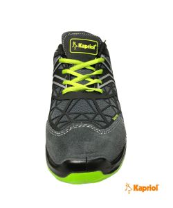 Kapriol Scarpe Antinfortunistiche - Grigio Scuro e Verde, Taglia 40 - Suola Poliuretano, Fodera Traspirante, Punta in Acciaio
