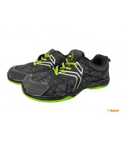Kapriol Scarpe Antinfortunistiche Spider - Tomaia Mesh, Suola Antiscivolo, Taglia 41, Grigio Scuro e Verde