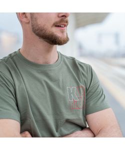 Kapriol T-Shirt Enjoy in Cotone Verde Oliva Design Urban - TG.L