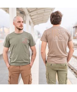 Kapriol T-Shirt Enjoy in Cotone color Tortora Design Urban - TG.M