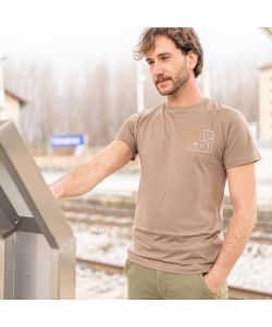 Kapriol T-Shirt Enjoy in Cotone color Tortora Design Urban - TG.XL