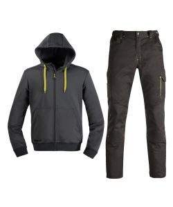 Kapriol Kit Pantalone e Felpa da Lavoro Nero Resistenza e Comfort - XL