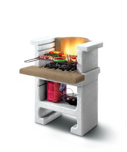 Palazzetti Barbecue Trani - Grigio in Cemento Refrattario e Marmo 78x75x96 cm