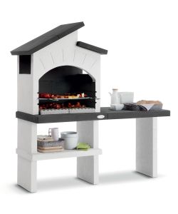 Barbecue Ravello in muratura grigio - Griglia regolabile 166x59x173 cm