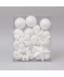 Set 24 Forme Diverse in Polistirolo Bianco da Decorare - 23x7x28 cm