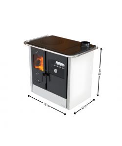 Lincar Cucina a Legna Nada 4,5 Bianca 9,33kW - 98x62x85 cm
