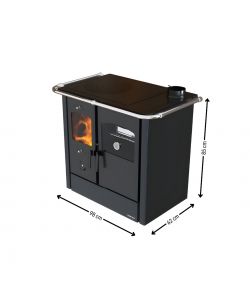 Lincar Cucina a Legna Nada 4,5 Antracite 9,33kW - 98x62x85 cm