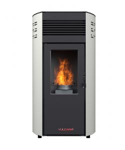 Vulcania Stufa a Pellet Linda Bianca 10,8 kW - 55x55x100 cm