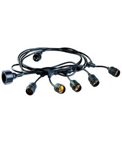Catena luminosa per esterno Nera Portalampade