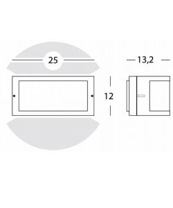 Applique da esterno Umbe Corten E27 in alluminio IP54 - 25x13,2x12 cm