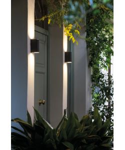 Sovil Applique da Esterno 2 Luci GU10 Grigio in Alluminio Moderno
