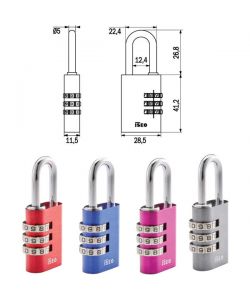 Lucchetto Alluminio Mm 28,5 Combinaz.Blu Iseo