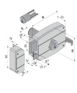 Serratura App.Legno Sx 030.60.52.2 Welka