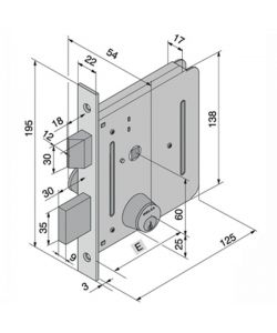Serratura Infilare per porte in Ferro    605.00.00 050.50.00.0 Welka