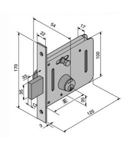 Serratura Inf.Ferro 605.00.00.1 053.50.00.0 Welka