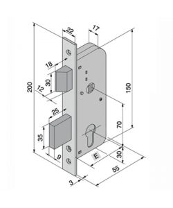 Serratura Infilare per porte in Ferro              061.30.00.0 Welka