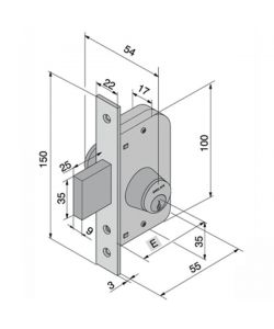 Serratura Inf.Ferro    605.00.00 066.30.00.0 Welka