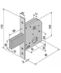 Serratura Infilare per porte in Ferro 075.45.00.0 Welka