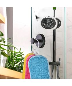 Gancio a Ventosa Nero Stick & Lock 15.5x8.5 cm