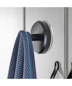 Gancio a Ventosa Nero Stick & Lock 15.5x8.5 cm