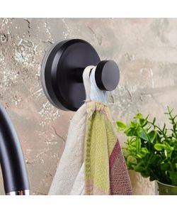 Gancio a Ventosa Nero Stick & Lock 15.5x8.5 cm