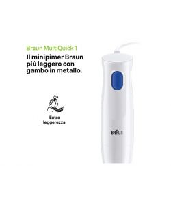 Braun Frullatore ad Immersione MultiQuick 1 450W Bianco Acciaio 0.6LT