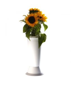 Vaso Fiori Jolly C/Base Bianco          Cm 14 H 35