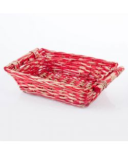 Cesto Rosso e Oro Rettangolare 39/36 x 27 h11 cm