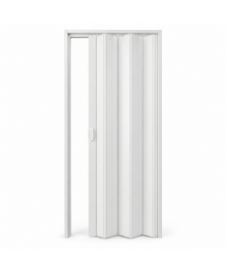 Forte Porta a Soffietto Bianco Pastello 83x214 cm Riducibile e Lavabile