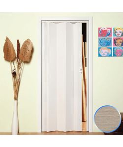 Forte Porta a Soffietto 83x214 cm PVC Legno Cedro Stampa 3D
