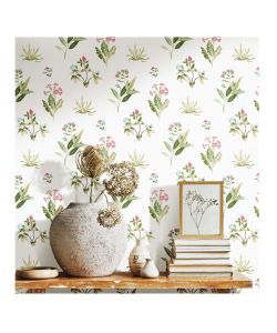 Noordwand Parati Blooming Garden 6 Flowers and Plants Bianco e Verde