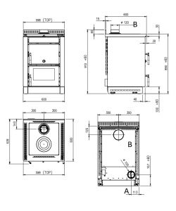 La Nordica Cucina a Legna Vicenza Evo Vst - Nero Antracite - 6 kW