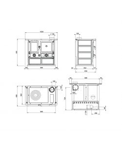La Nordica Cucina a Legna Effetto Pietra Naturale 8,8 kW - 103x65x85cm