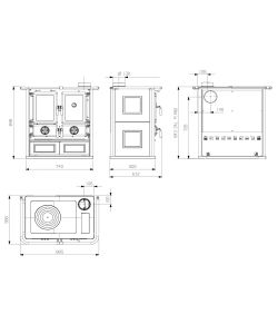 La Nordica Cucina a Legna Rosetta Liberty Vst - Bordeaux - 7,9 kW
