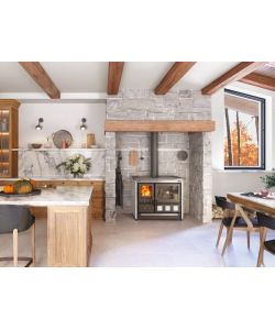 La Nordica Cucina a Legna Rosa XXL Pietra Naturale 11kW - 107x67x86cm