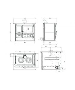 La Nordica Cucina a Legna Rosa XXL Pietra Naturale 11kW - 107x67x86cm