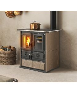 La Nordica Cucina a Legna Rosetta Vst in Maiolica Tortora - 7,9 kW