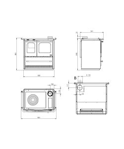 La Nordica Cucina a Legna Sovrana Easy Evo - Antracite - 7,5kW