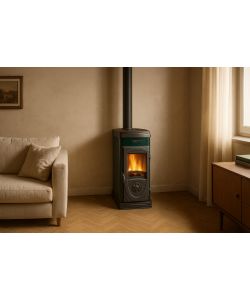 La Nordica Stufa a Legna Super Junior Verde 5 kW - 36x42x77 cm