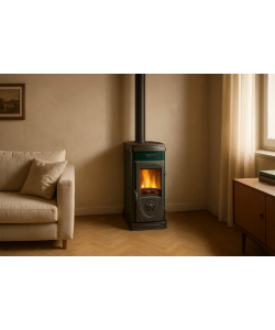 La Nordica Stufa a Legna Super Junior Verde 5 kW - 36x42x77 cm