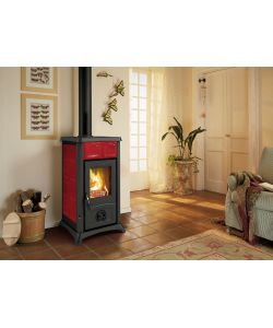 La Nordica Stufa a Legna Gemma Elegance Bordeaux 6kW - 46x49,5x84 cm