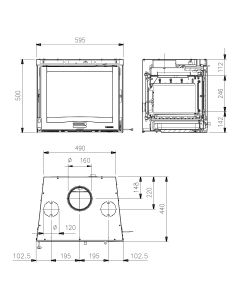La Nordica Inserto Caminetto a Legna 60 4.0 Nero 6,5 kW - 60x44x50 cm