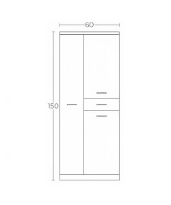 Savini Mobile Colonna Doppia - Bianco Laccato Lucido - 60x150 cm