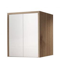 Savini Porta Lavatrice Asciugatrice 78,5x91cm con Ante Push Pull - Noce Bianco Lucido