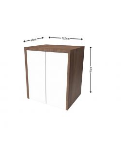 Savini Porta Lavatrice Asciugatrice 78,5x91cm con Ante Push Pull - Noce Bianco Lucido