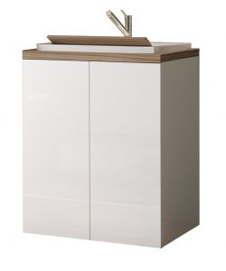 Savini Lavatoio da Incasso Metacrilato Noce/Bianco Lucido 71x65x91 cm