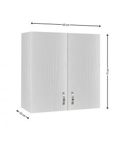 Savini Pensile Bagno 2 Ante - Bianco Nordico - 60x22x71 cm