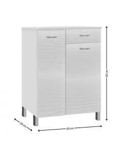 Savini Mobile da Bagno 2 Ante e Cassetto - Bianco Nordico - 60x34x83cm