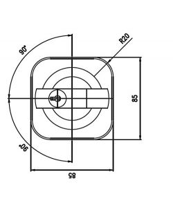OMR Serratura per Mobili Nera con Maniglia e 2 Chiavi 85x85 mm